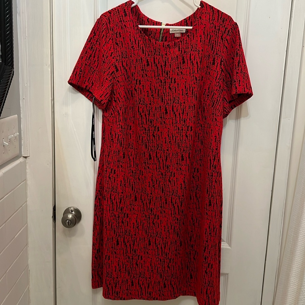 Calvin Klein red and black dress